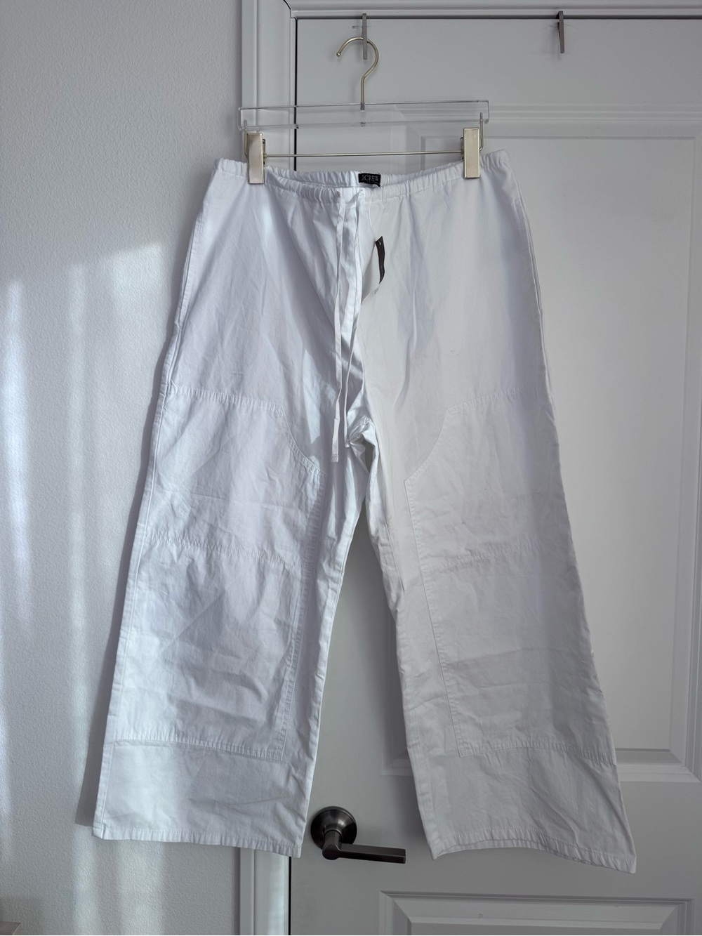 NWT J Crew Luna Pants In Cotton Poplin White Size M
